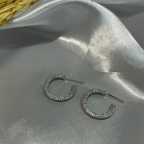 Brinco Argola Brilho Ródio Branco