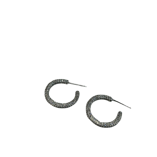 Brinco Argola Brilho Ródio Branco