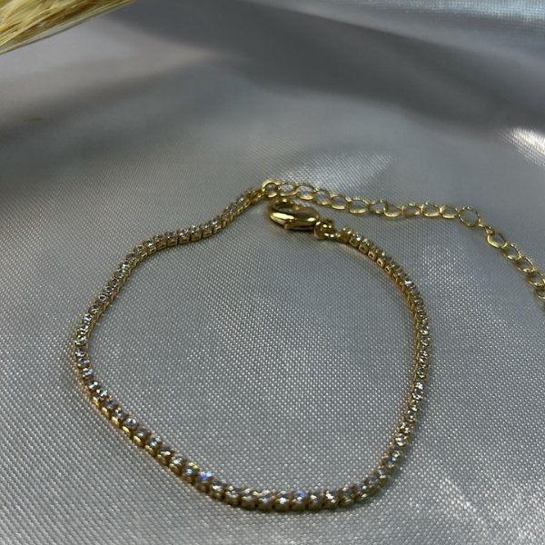 Pulseira Riviera Zircônia Dourada