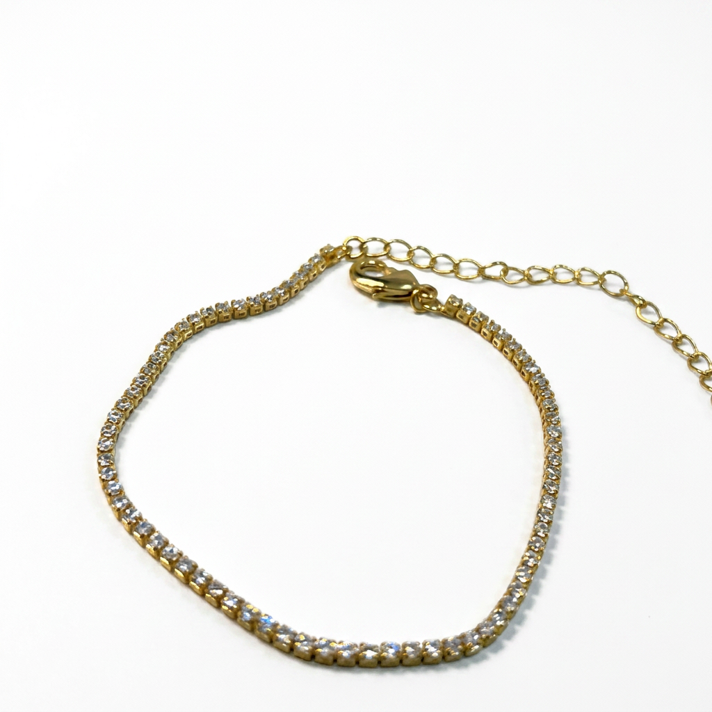 Pulseira Riviera Zircônia Dourada